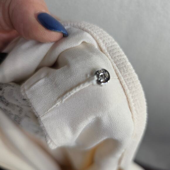 J. CREW sz4 WinterWhite w Lace Cap sleeve Dress. Classy. Weddings Events Careers - Picture 16 of 16